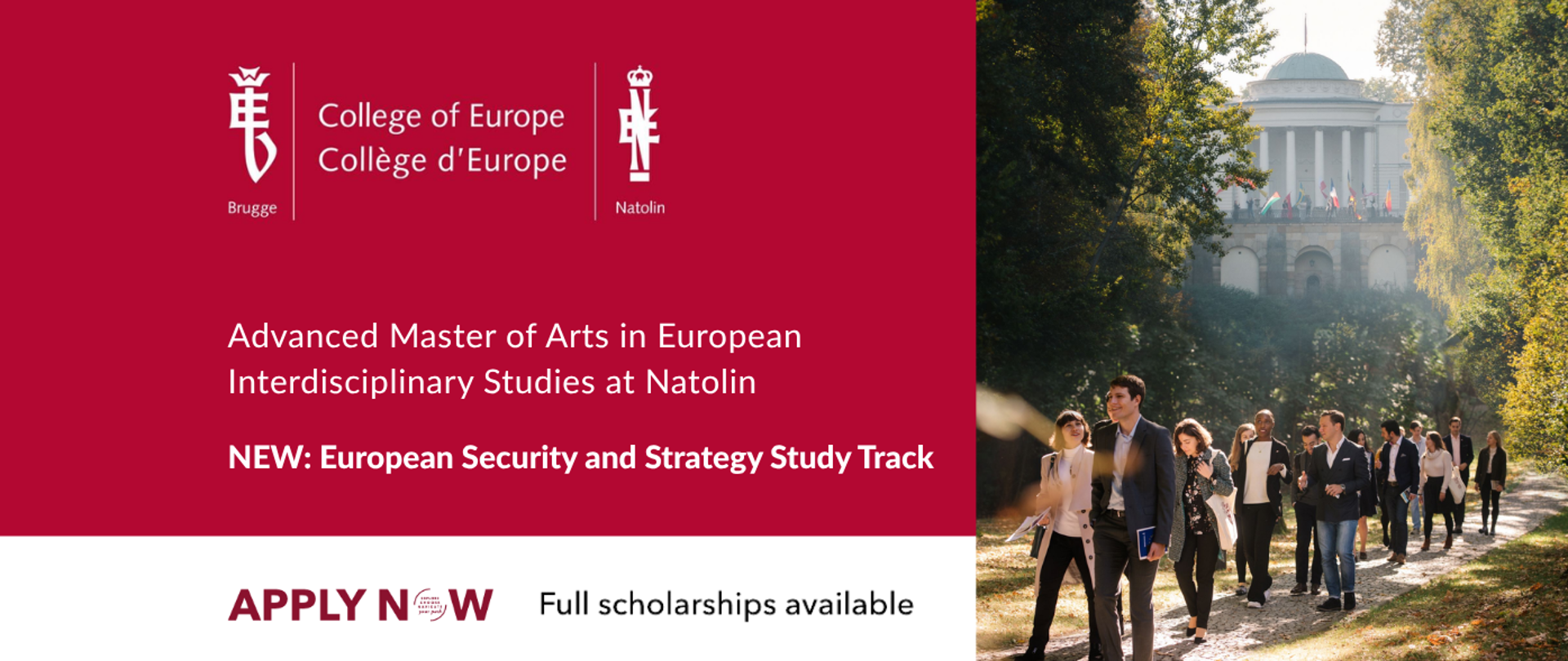 Applications to the College of Europe in Natolin are now open 2026