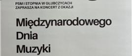 Koncert z okazji Międzynarodowego Dnia Muzyki - 30 września 2025 r. godzina 16:00 aula PSM w Głubczycach