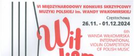 Dyplom posiada białe tło, na którym od góry znajdują się napisy, w tym nazwa konkursu skrzypcowego w kolorze czerwonym, niżej data i miejsce wydarzenia w kolorze czarnym, a jeszcze niżej w pionie litery nazwiska Wiłkomirska. Poniżej na czerwonym pasku znajduje się biały napis wyróżnienie, a pod nim podane jest na czarno imię i nazwisko uczennicy, nazwa szkoły i nauczyciele. Na samym dole napisana jest czarnym kolorem nazwa szkoły w Częstochowie, a nad nią wymienieni są na czerwono jurorzy. Z lewej strony wzdłuż dyplomy narysowane są czarnym kolorem 4 struny. O jedną zahaczona jest litera W od nazwiska Wiłkomirska. Na samym dole wymieniony jest honorowy patronat, organizatorzy, współorganizatorzy i wstawionych jest wiele logotypów sponsorów i patronat medialny. 