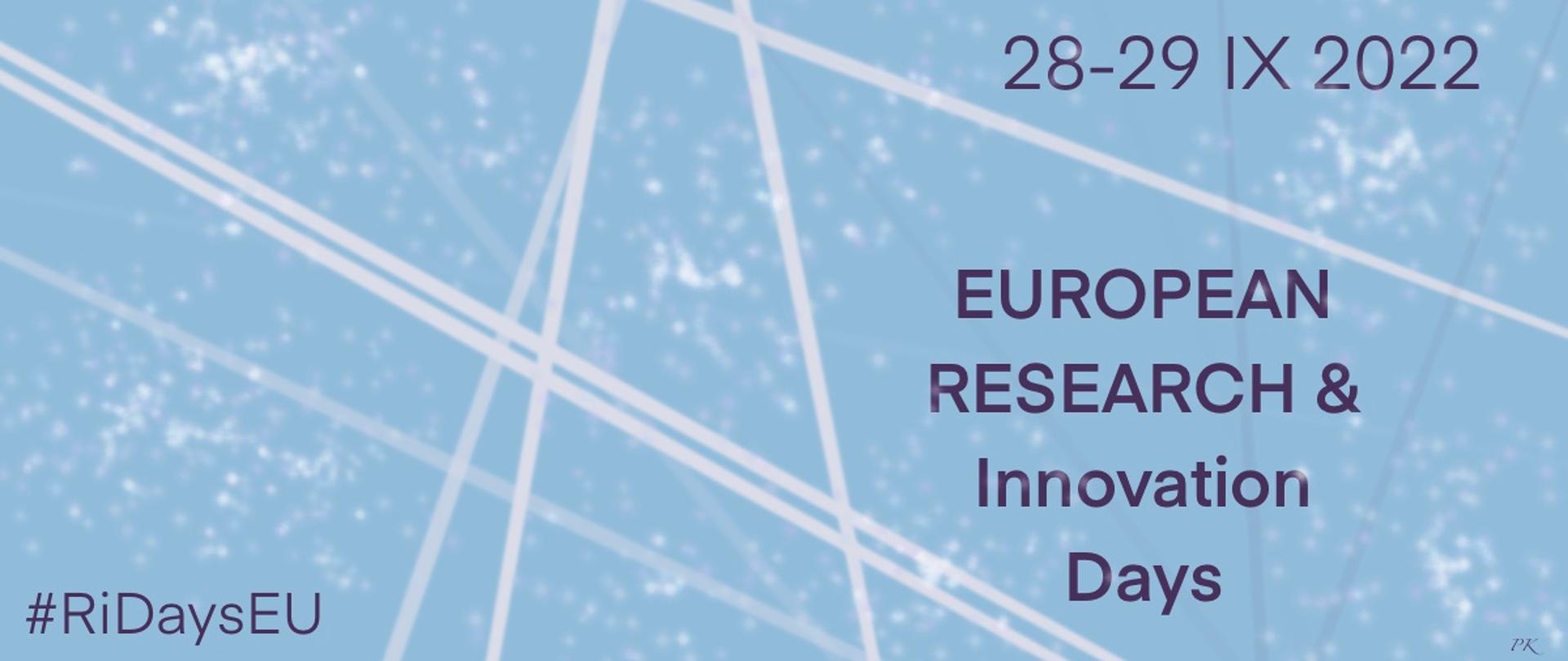 Przypominamy jednostkom z Makroregionu Polska Centralna, że Europejskie Dni Badań i Innowacji w tym roku będą zorganizowane online 28 i 29 września. Rejestracja już otwarta!