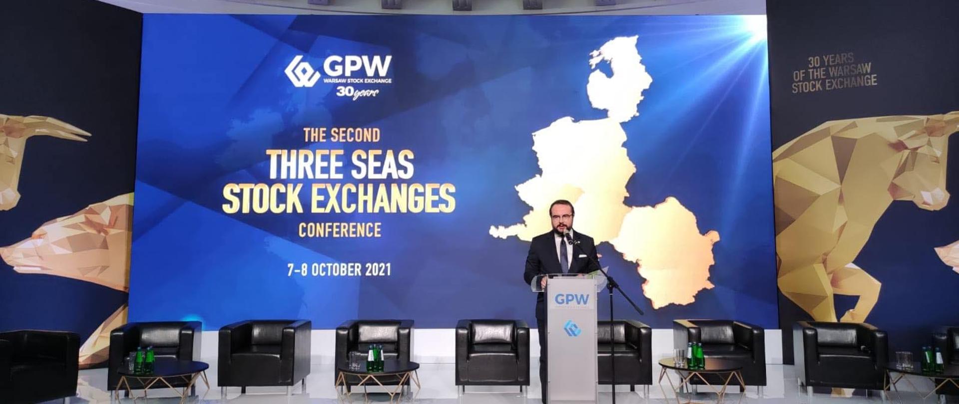 Wiceminister Paweł Jabłoński podczas II Konferencji Giełd Trójmorza