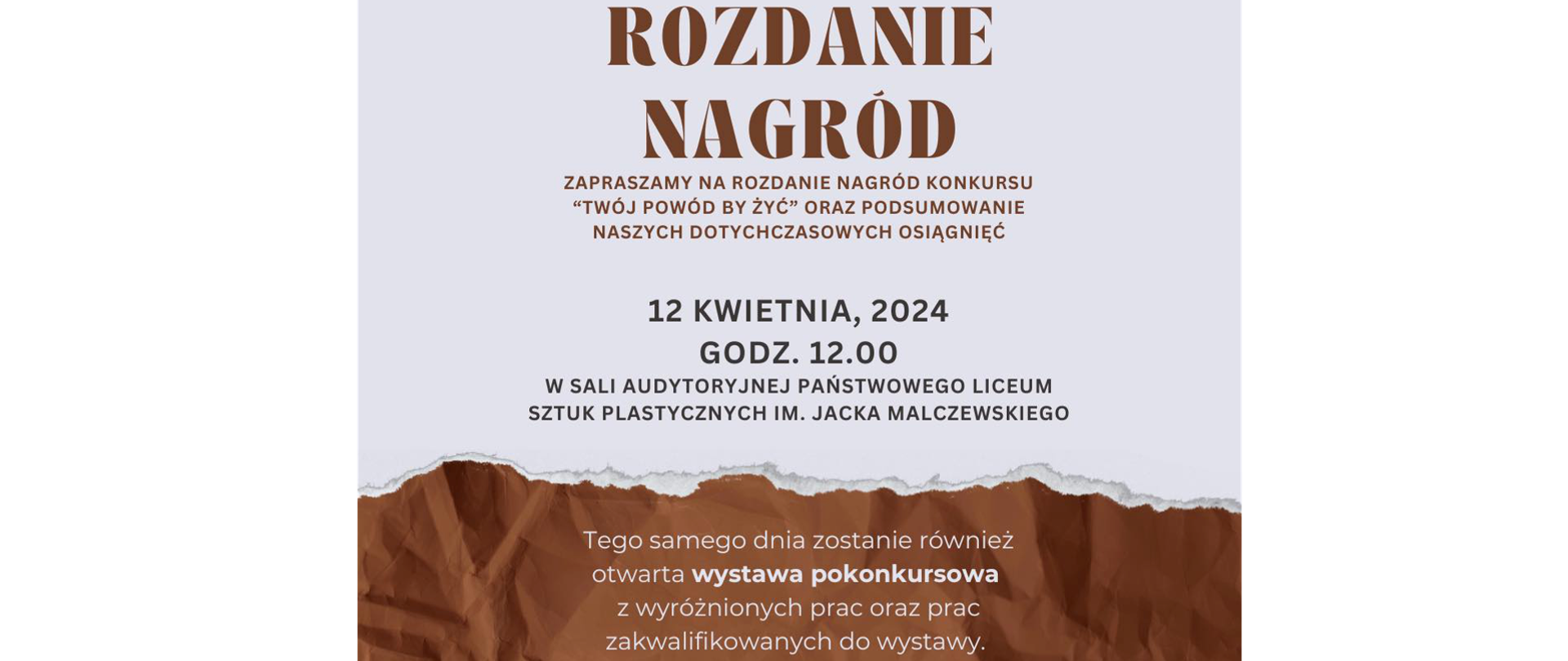 Zaproszenie - rozdanie nagród