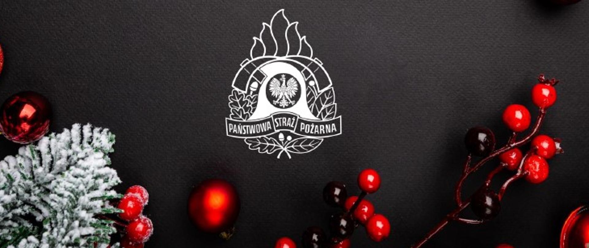 tekst życzeń na tle świątecznych ozdób, bombek, gałązek, żurawiny, dzikiej róży. Z okazji nadchodzących Świąt Bożego Narodzenia życzymy
Państwu, aby były one radosne i szczęśliwe, spędzone
w gronie najbliższych.
Życzymy również spełnienia Państwa oczekiwań zawodowych,
niech Nowy Rok przyniesie wiele satysfakcji z własnych dokonań.
w imieniu swoim, strażaków i pracowników cywilnych
starszy brygadier Mariusz Kaczmarski
Komendant Powiatowy PSP w Brzezinach