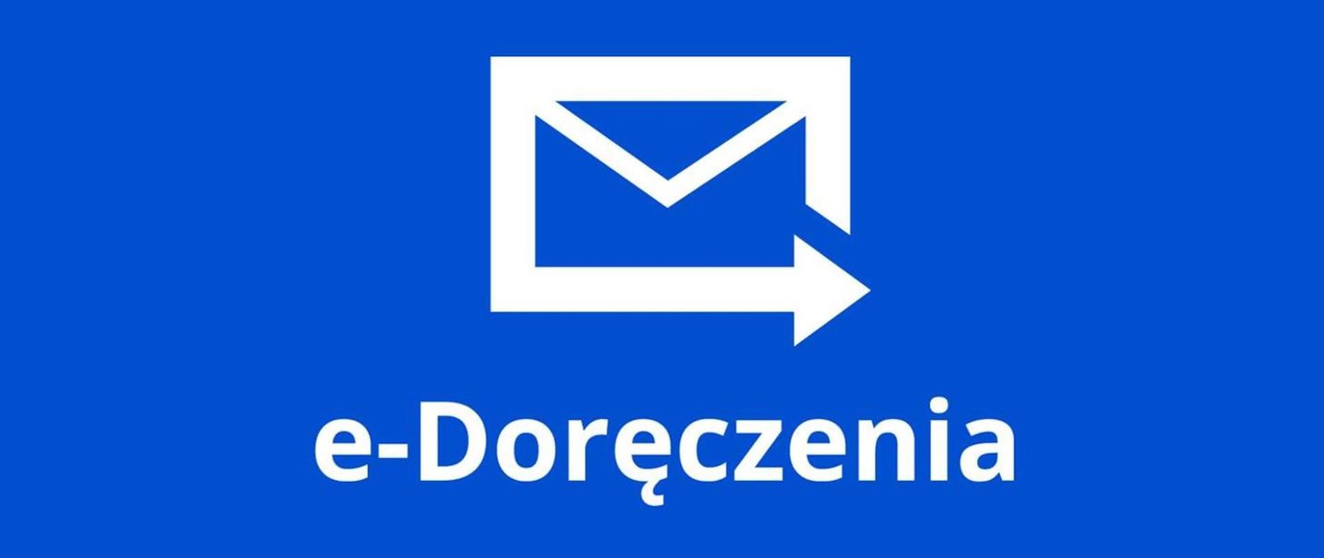 e-doręczenia koperta z napisem e-doręczenia na niebieskim tle
