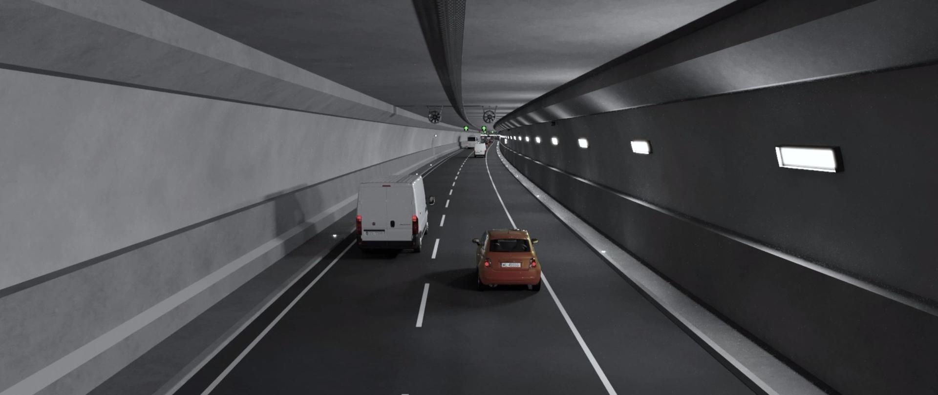 Wizualizacja wnętrza tunelu