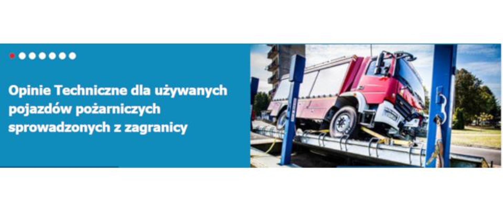 samochód pożarniczy podczas badania technicznego