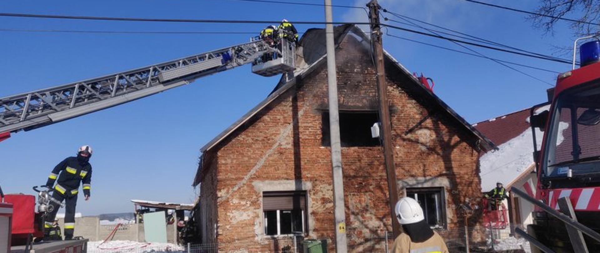 Pożar poddasza - Bielice.
