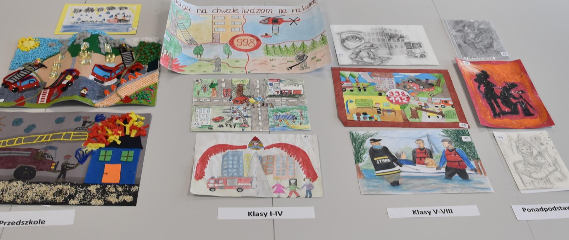 Na zdjęciu widoczne prace nadesłane na konkurs