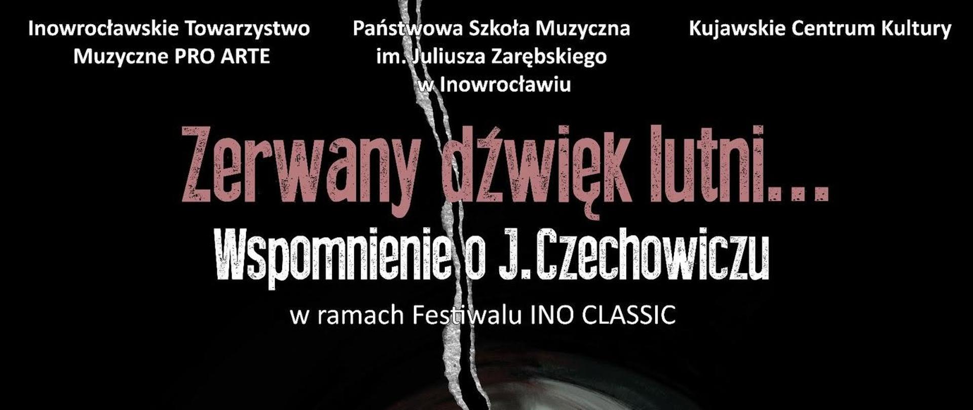 Ino Classic 2026 Wspomnienie o J.Czechowiczu Plakat Ciemne tło, w centrum stoi oparta o ścianę postać.