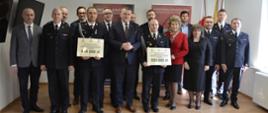 Uroczystości wręczenia promes na zakup samochodów ratowniczo - gaśniczych w kolejnych jednostkach PSP 