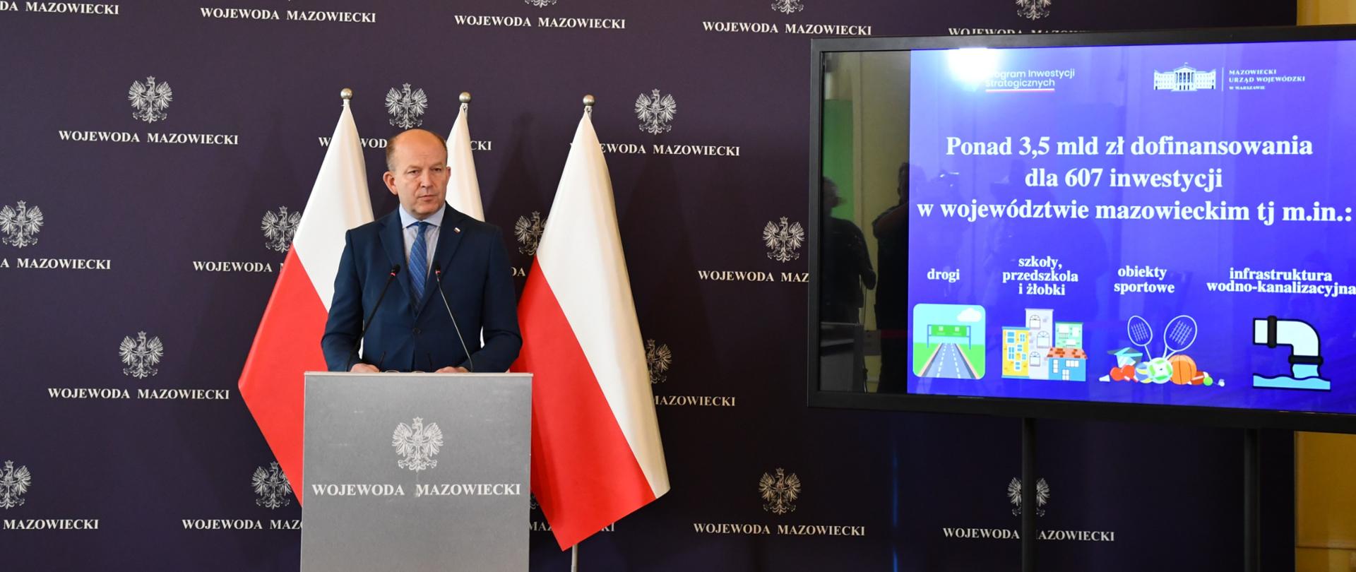 Konferencja Prasowa Wojewody Mazowieckiego Konstantego Radziwiłła dotycząca dofinansowania z Programu Inwestycji Strategicznych 