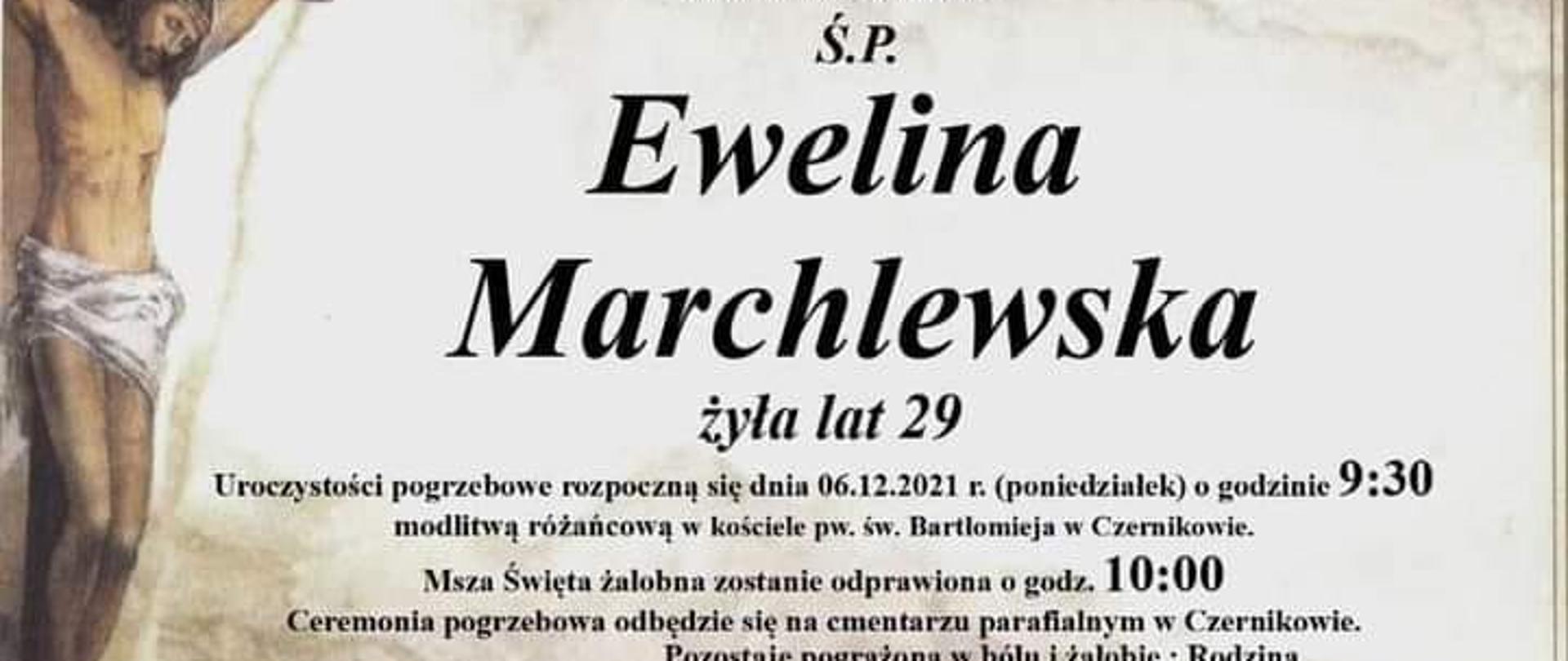 Treść nekrologu świętej pamięci Eweliny Marchlewskiej