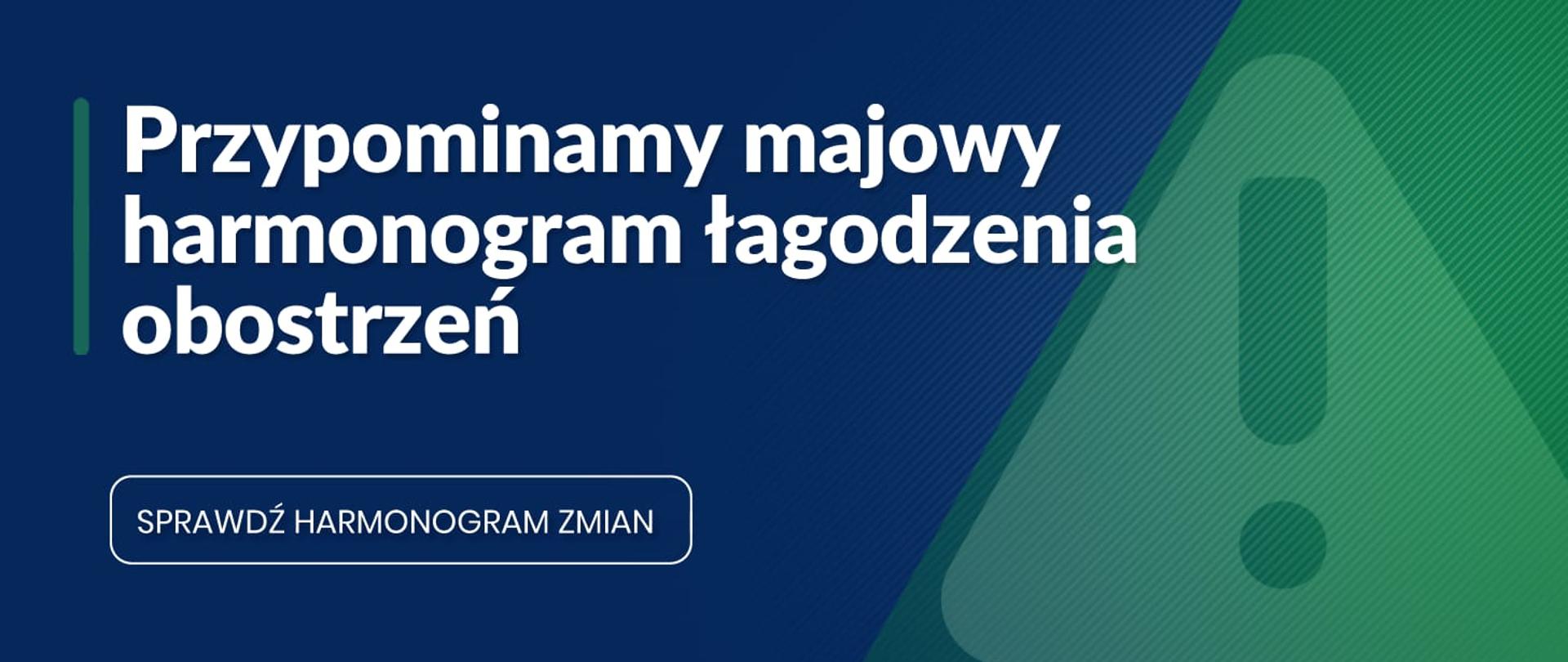 Przypominamy majowy harmonogram łagodzenia obostrzeń