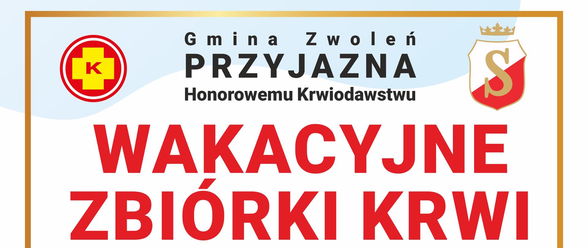 Zbiórka krwi - plakat informacyjny