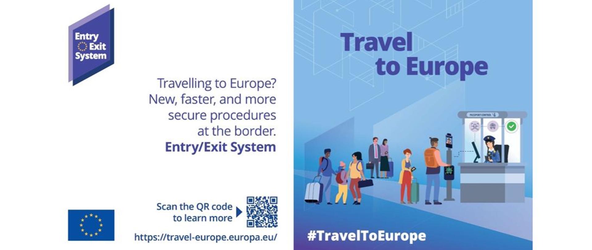 Informacije o putovanju u Evropu sa QR kodom i linkom za novi sistem ulaska/izlaska