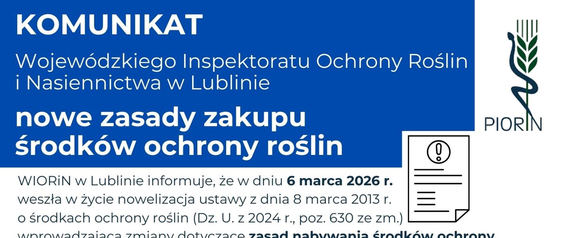 Nabycie środków ochrony roślin nowa ustawa