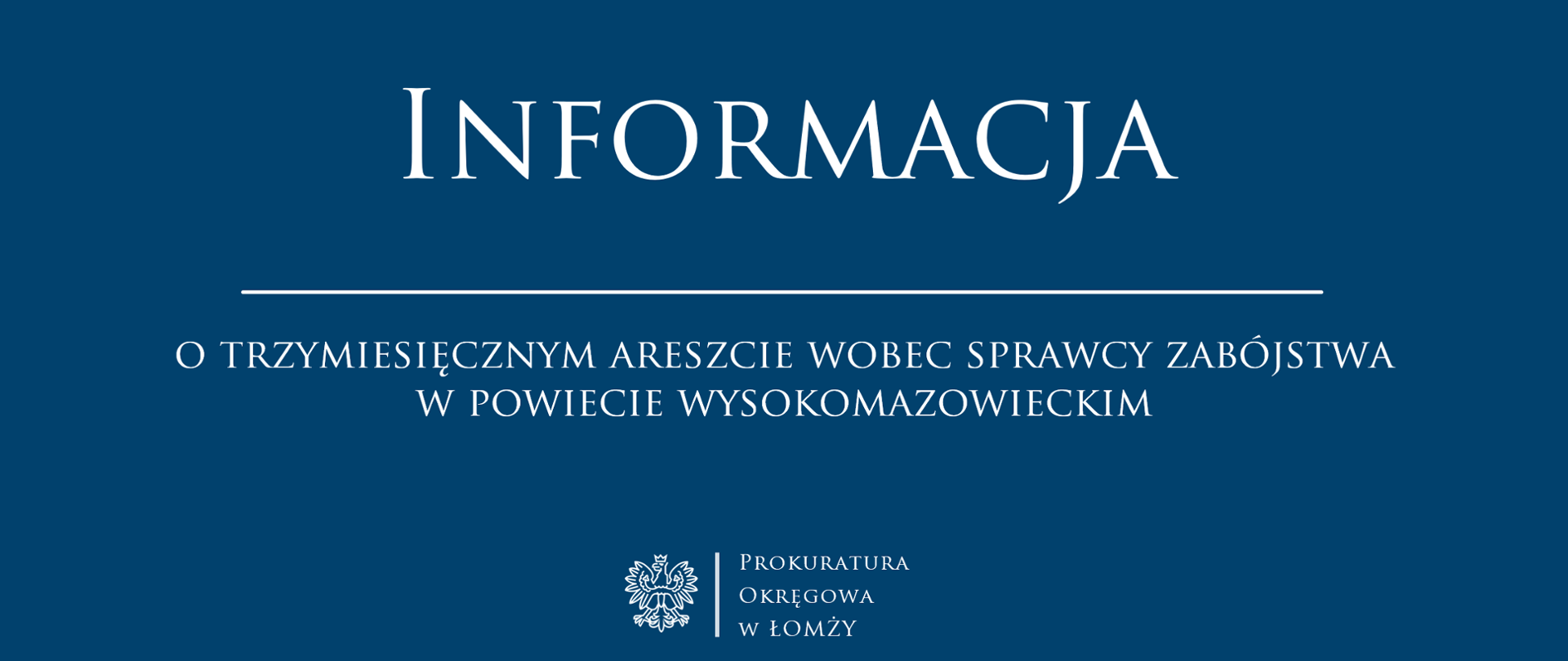 Informacja o trzymiesięcznym areszcie wobec sprawcy zabójstwa w powiecie wysokomazowieckim