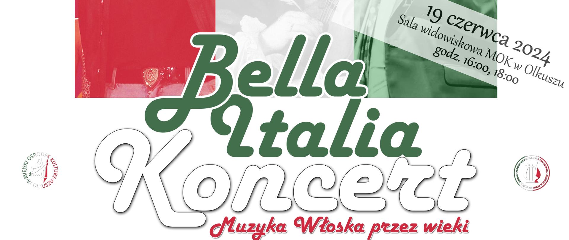 białe tło zielono czerwony napis