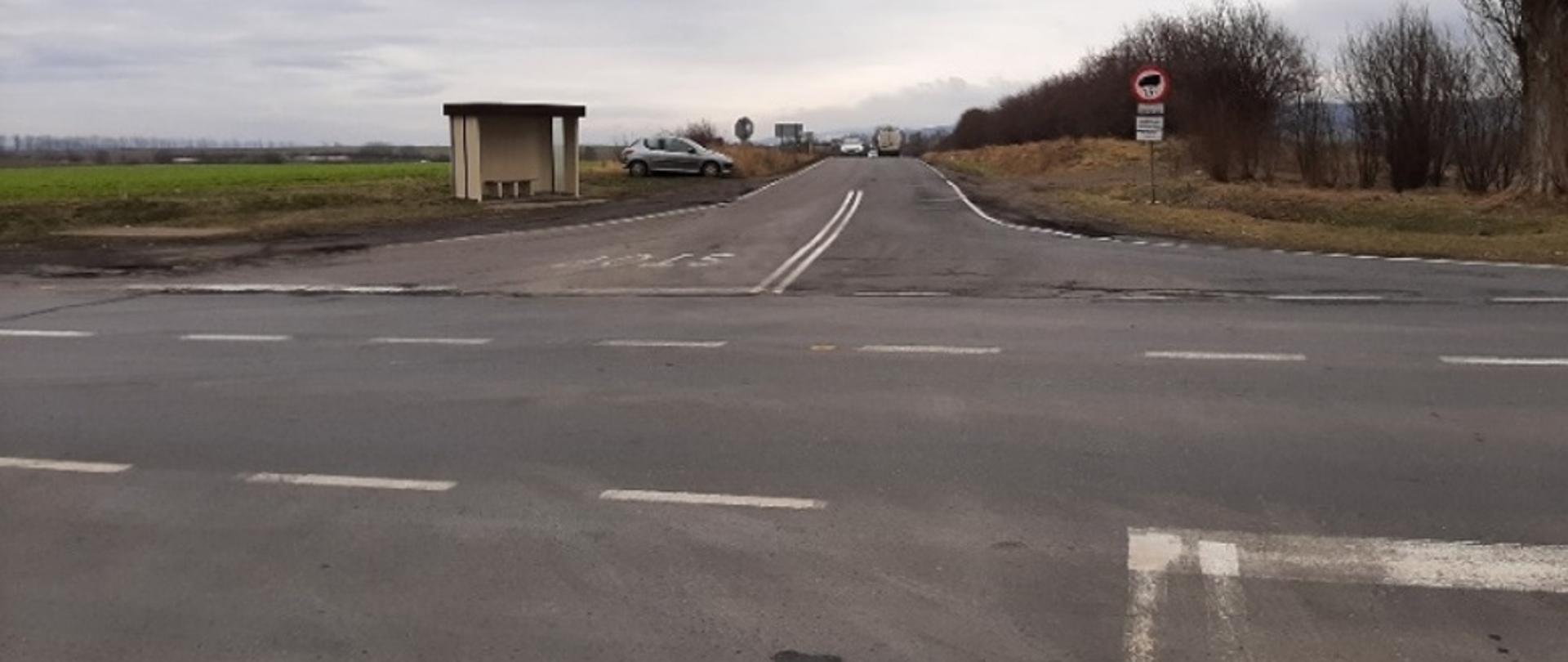 Na zdjęciu widać rondo na DK35 koło Komorowa