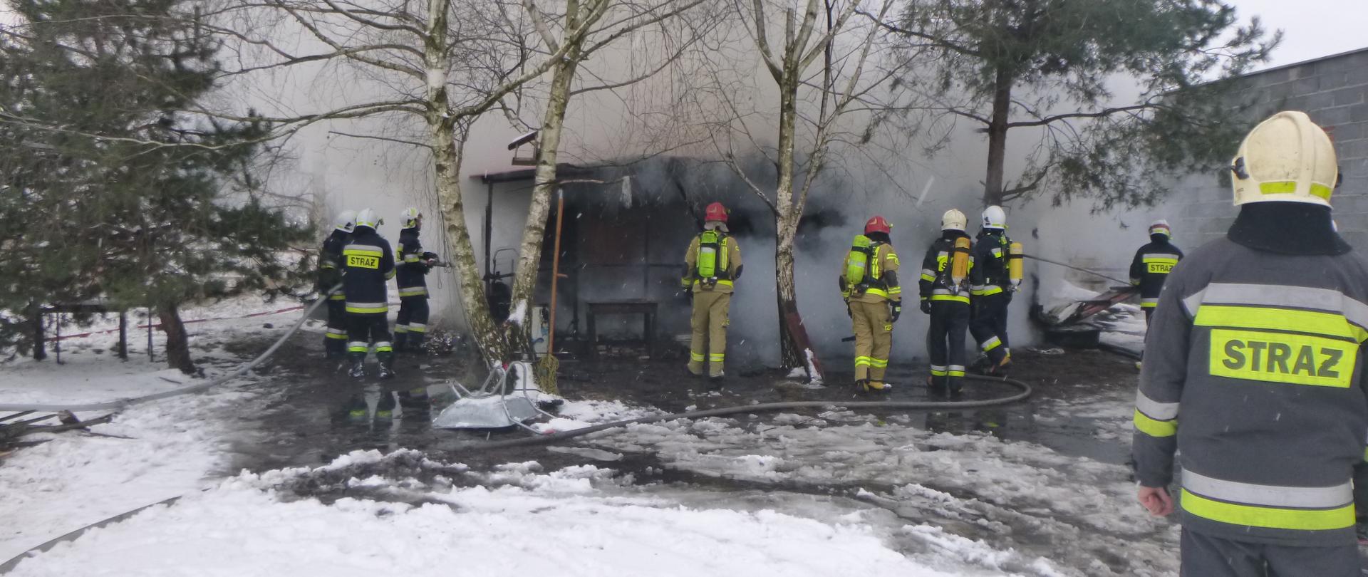 Pożar domku letniskowego