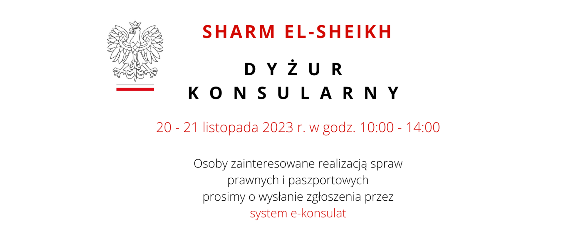 Dyżur konsularny w Sharm el-Sheikh