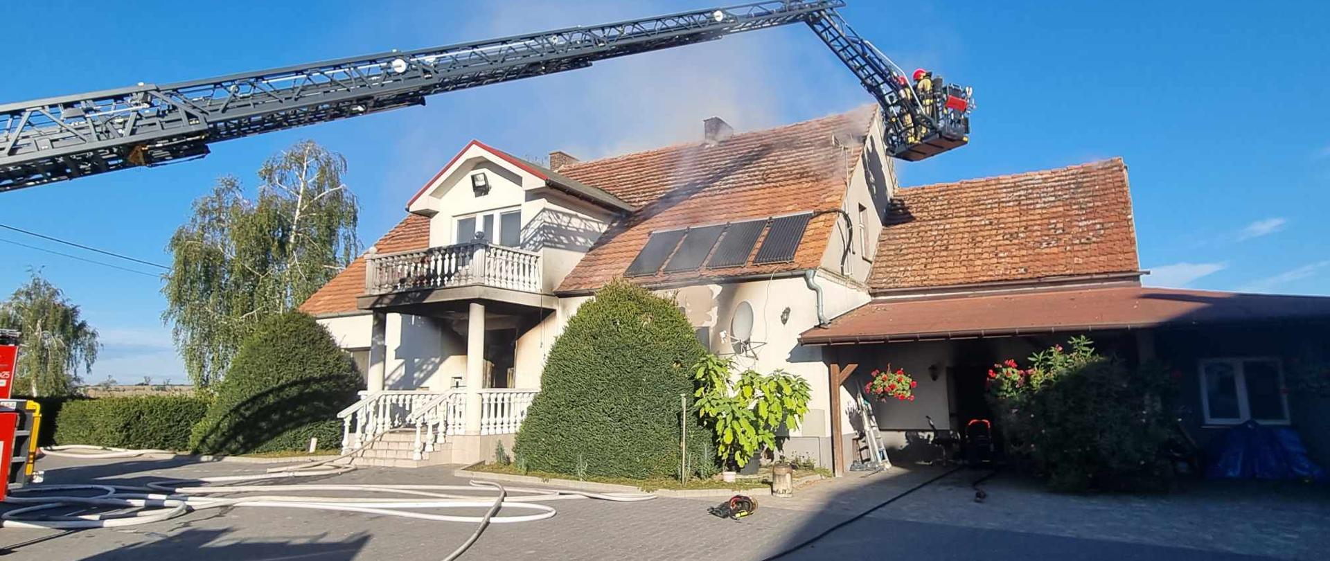 Pożar domu jednorodzinnego w Ślepuchowie