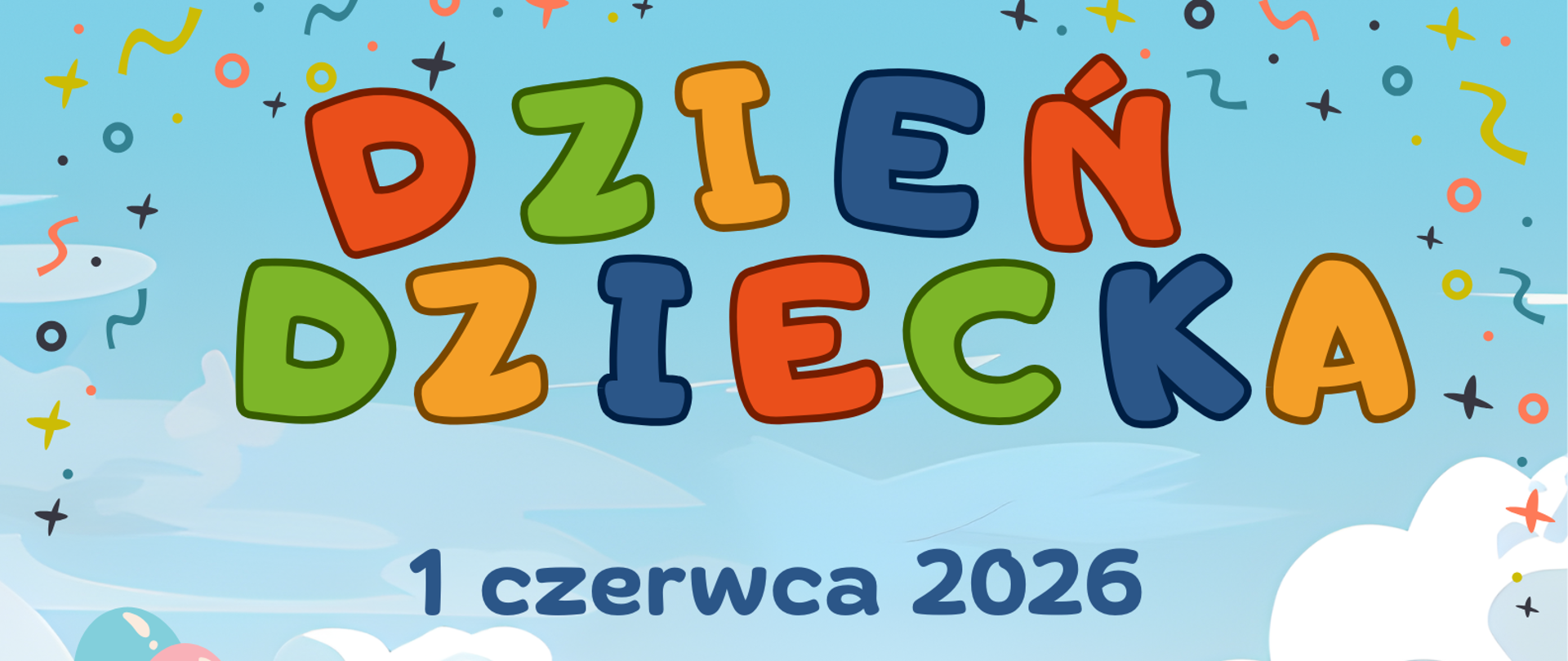 kolorowa grafika z informacją o terminie obchodów Dnia dziecka