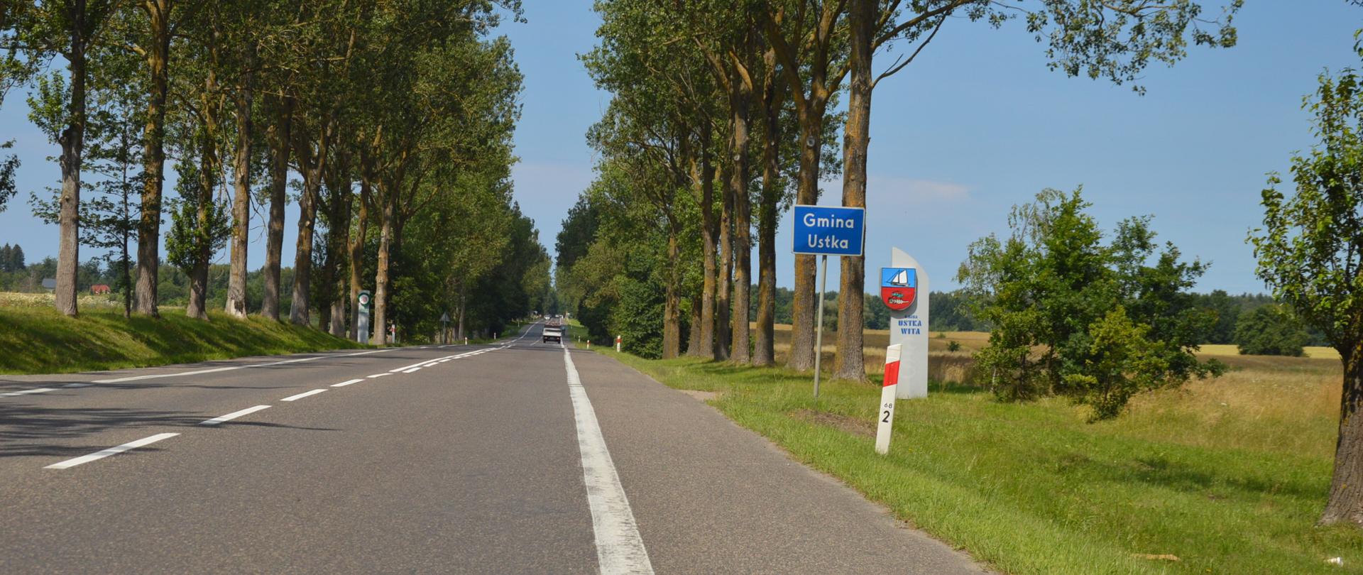 Na zdjęciu droga krajowa nr 21 w woj. pomorskim
