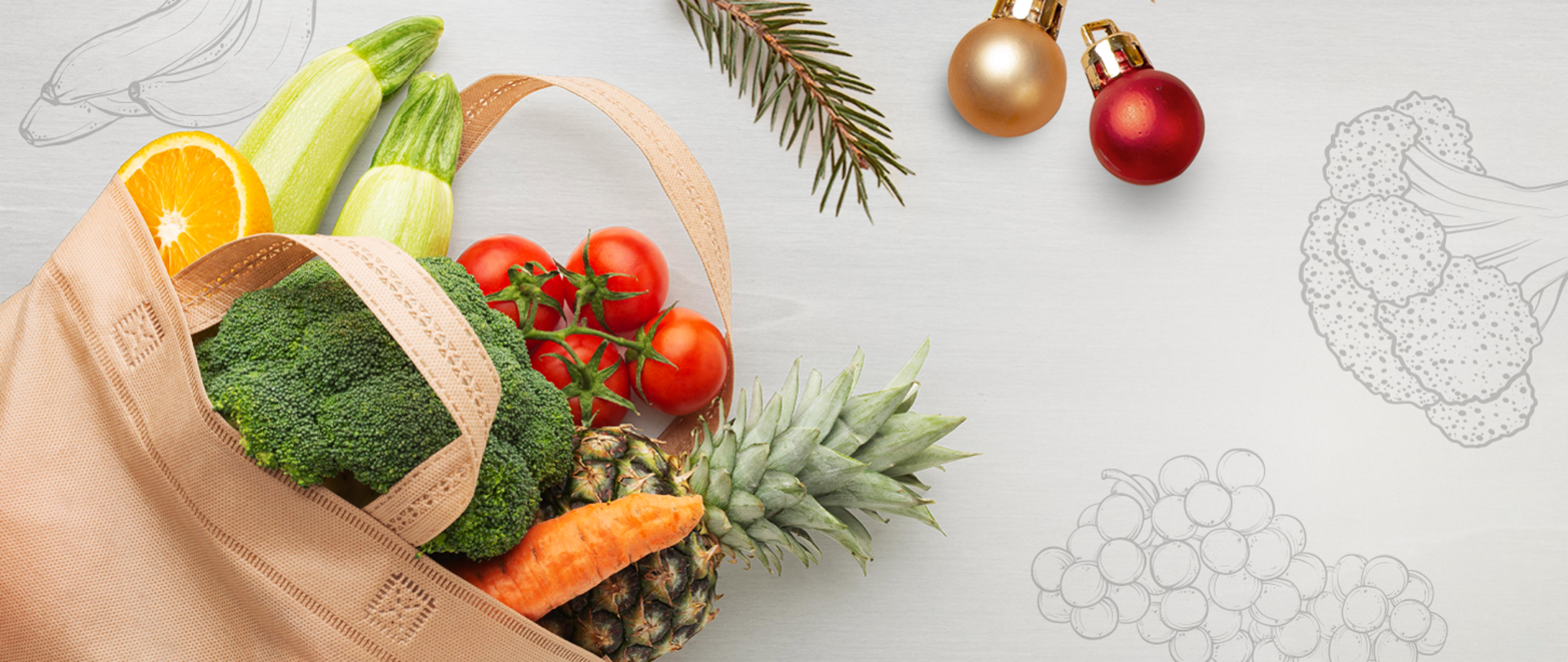 Torba zakupowa z produktami spożywczymi (owoce i warzywa)