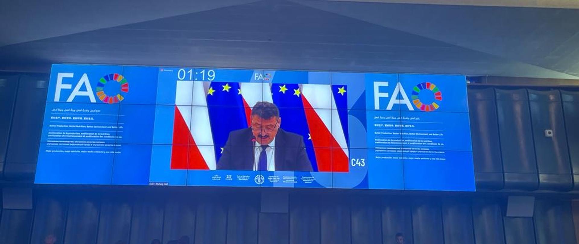 Sekretarz Stanu w Ministerstwie Rolnictwa i Rozwoju Wsi Ryszard Bartosik zaprezentował polskie stanowisko podczas 43. sesji Konferencji FAO.