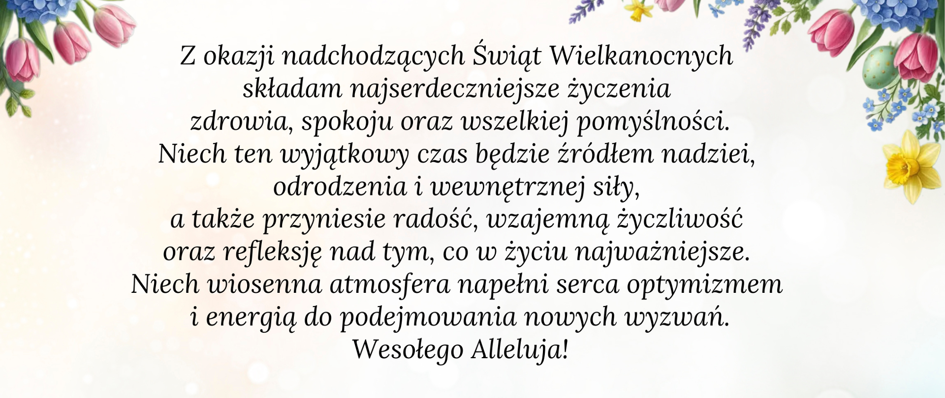 Życzenia wielkanocne składane przez Dyrektora Szkoły