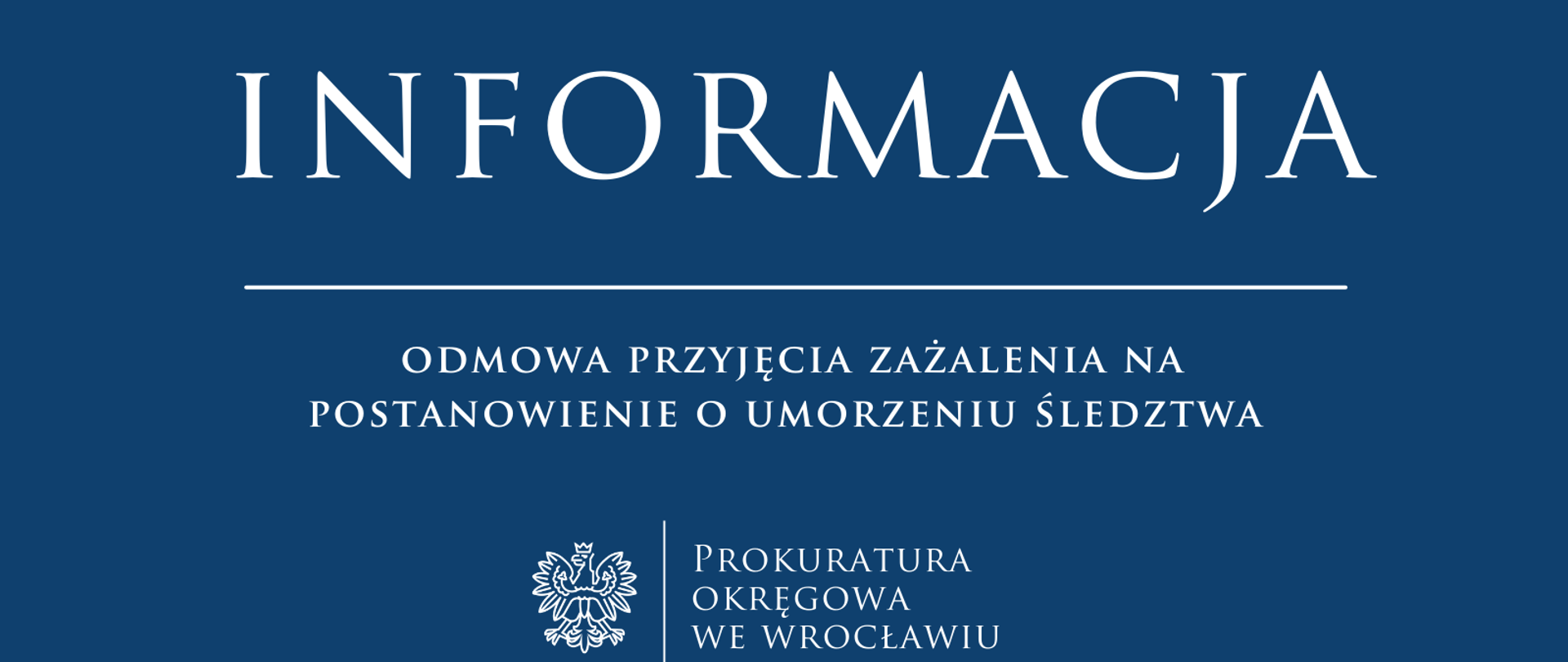 Odmowa przyjęcia zażalenia na postanowienie o umorzeniu śledztwa 