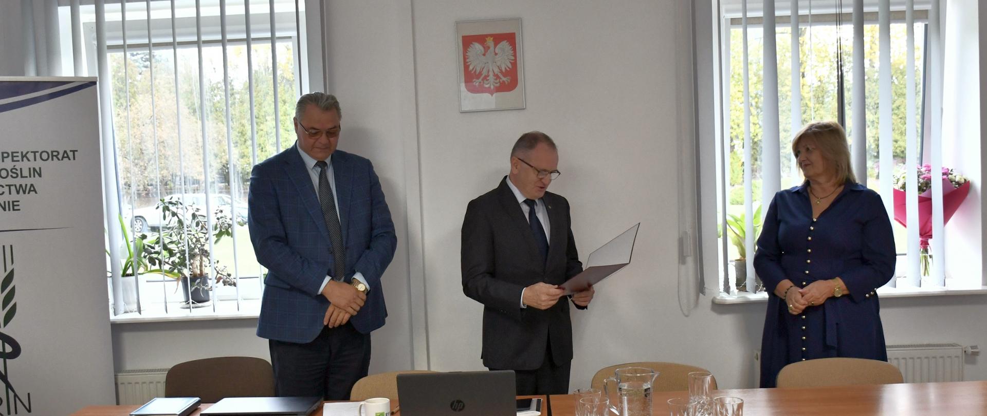 Wojewódzki Inspektor, Zastępca Wojewódzkiego Inspektora oraz Pani Kierownik Oddziału w Kraśni