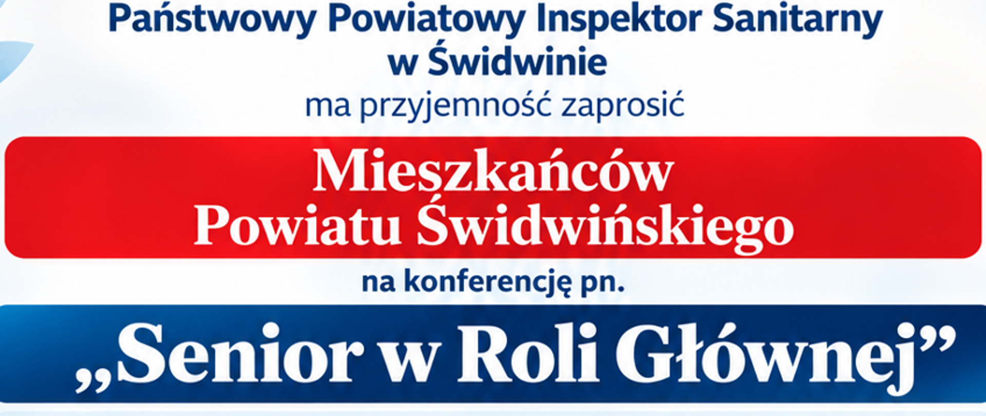 Zaproszenie na konferencję pn: "Senior w Roli Głównej"