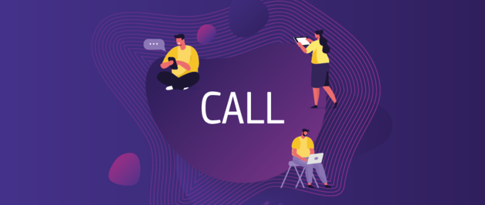 Obrazek przedstawiający trzy osoby korzystające z urządzeń elektronicznych.