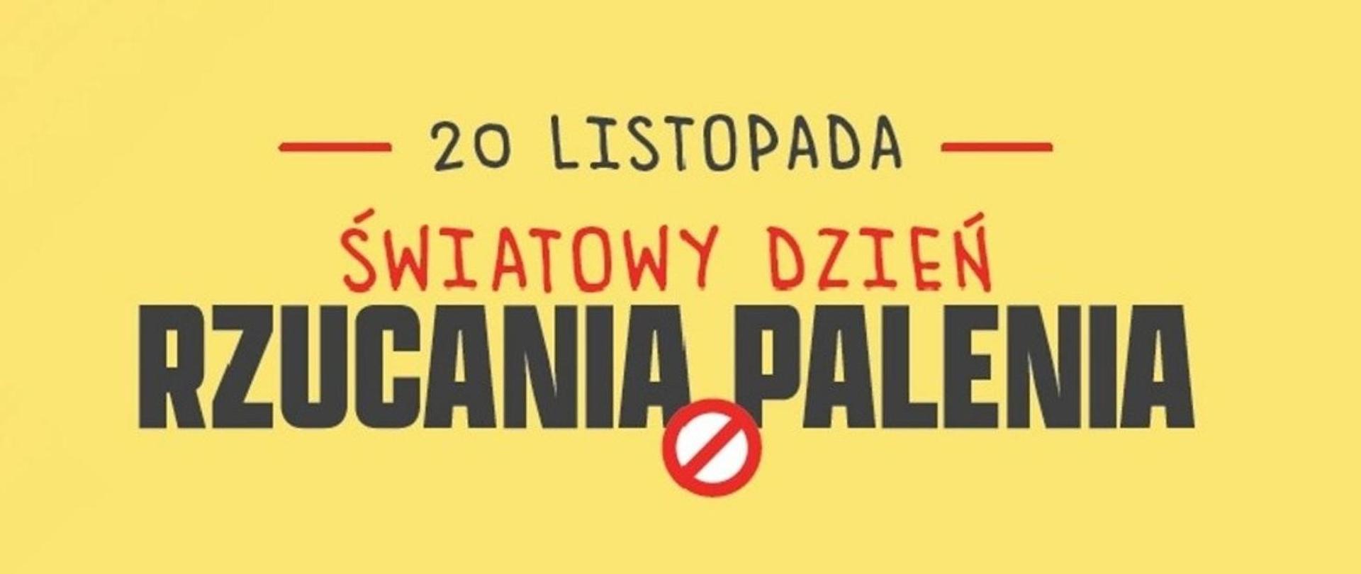 baner światowy dzień rzucania palenia