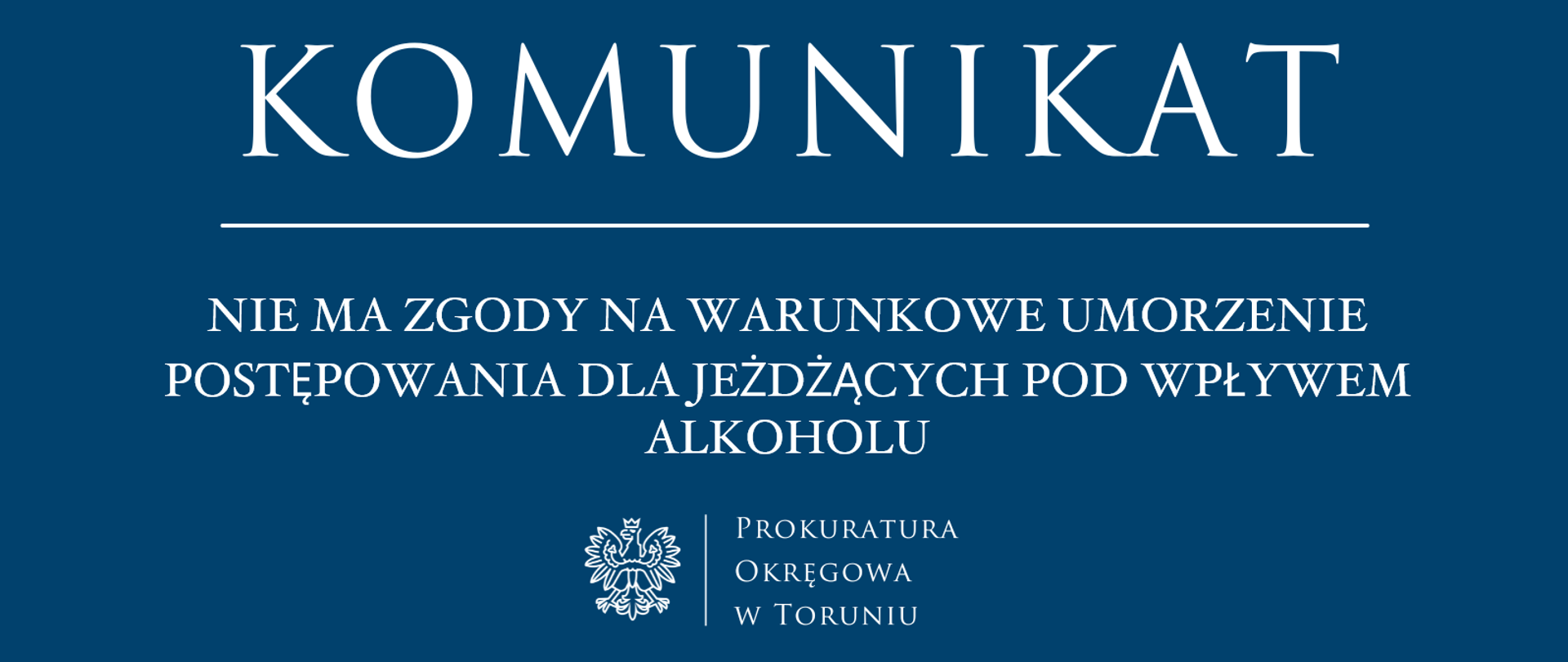 Nie ma zgody na warunkowe umorzenie postępowania dla jeżdżących pod wpływem alkoholu