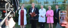 Minister zdrowia Katarzyna Sójka na konferencji prasowej