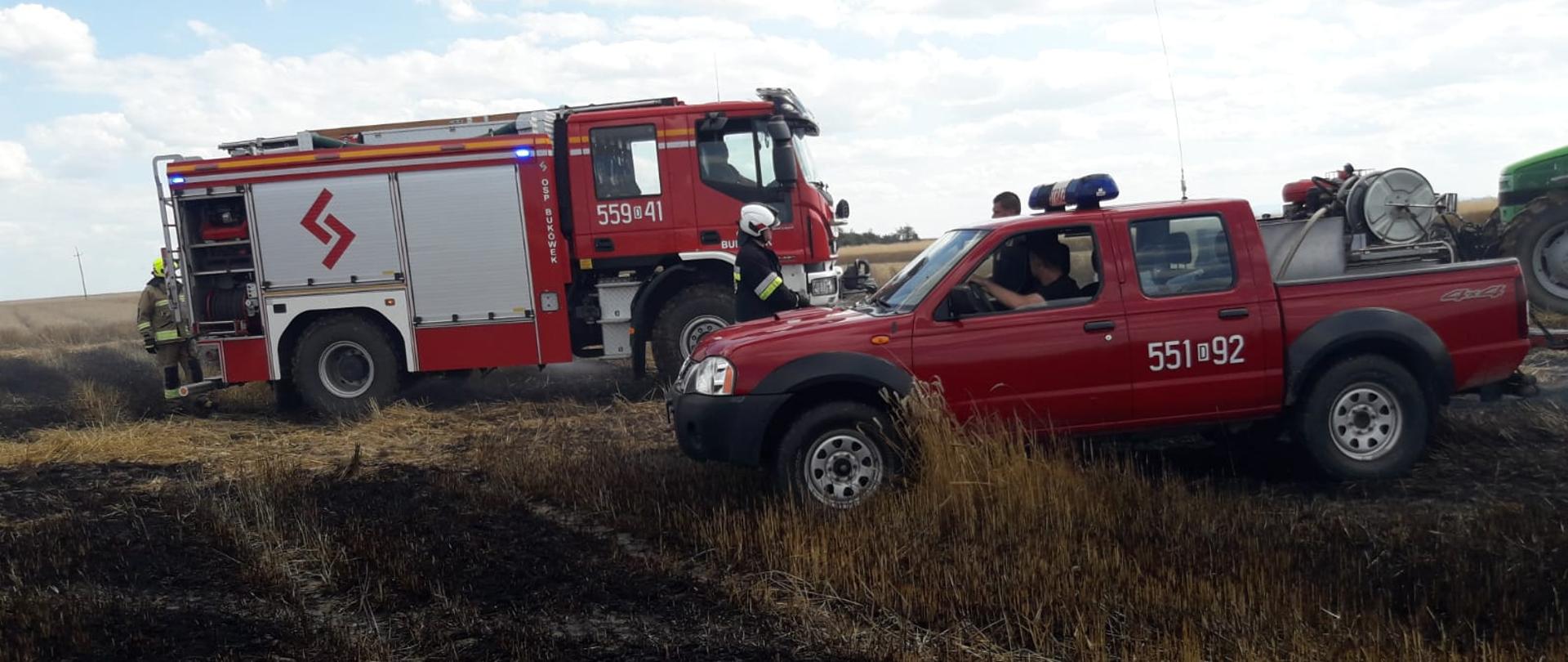 Pożar zboża na pniu.