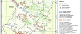 Mapa przedstawiająca rozmieszczenie obszarów Natura 2000 w woj. opolskim