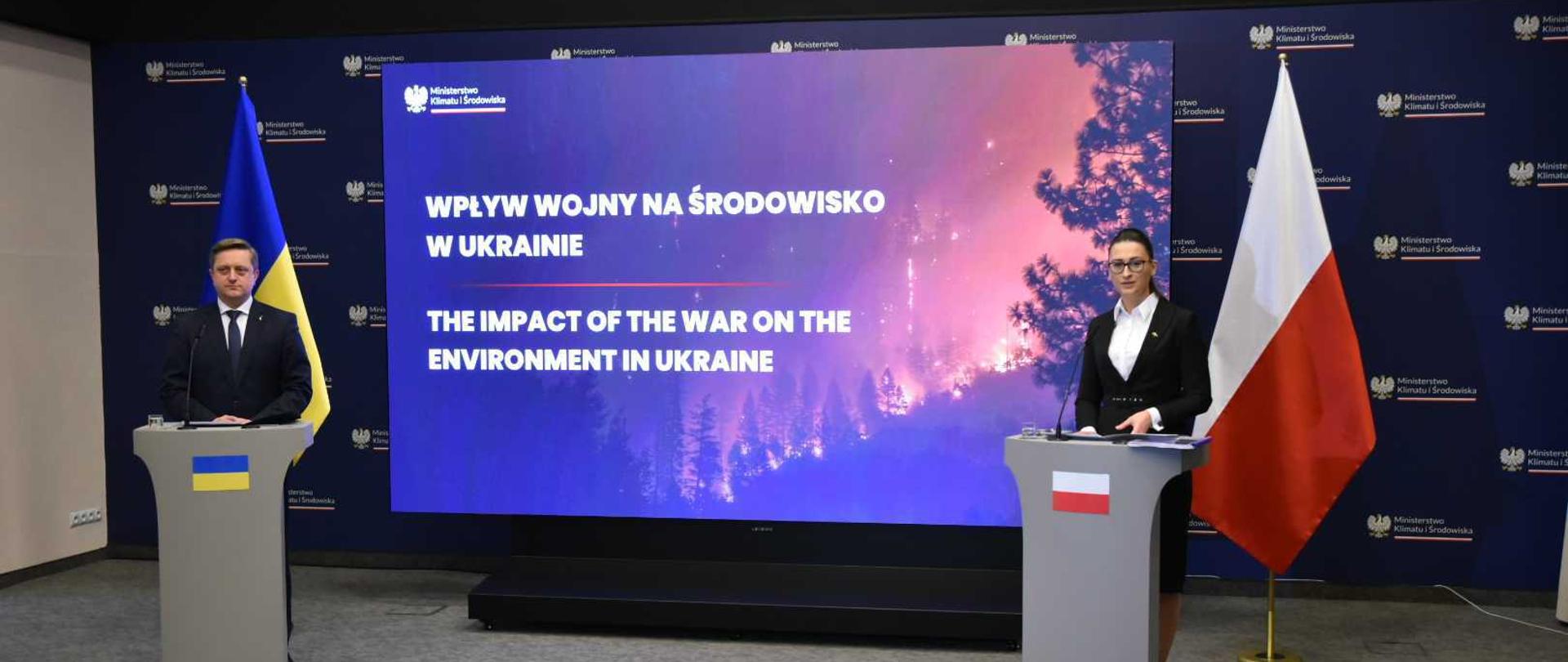 Wiceminister klimatu i środowiska, Główny Konserwator Przyrody, Małgorzata Golińska oraz Ambasador Ukrainy w Polsce Wasyl Zwarycz 