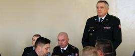 Spotkanie zastępcy Śląskiego Komendanta Wojewódzkiego PSP, koordynatora ds. współpracy PSP i OSP - st. bryg. Rafała Świerczka z prezesami oraz naczelnikami jednostek ochotniczych straży pożarnych z powiatu myszkowskiego