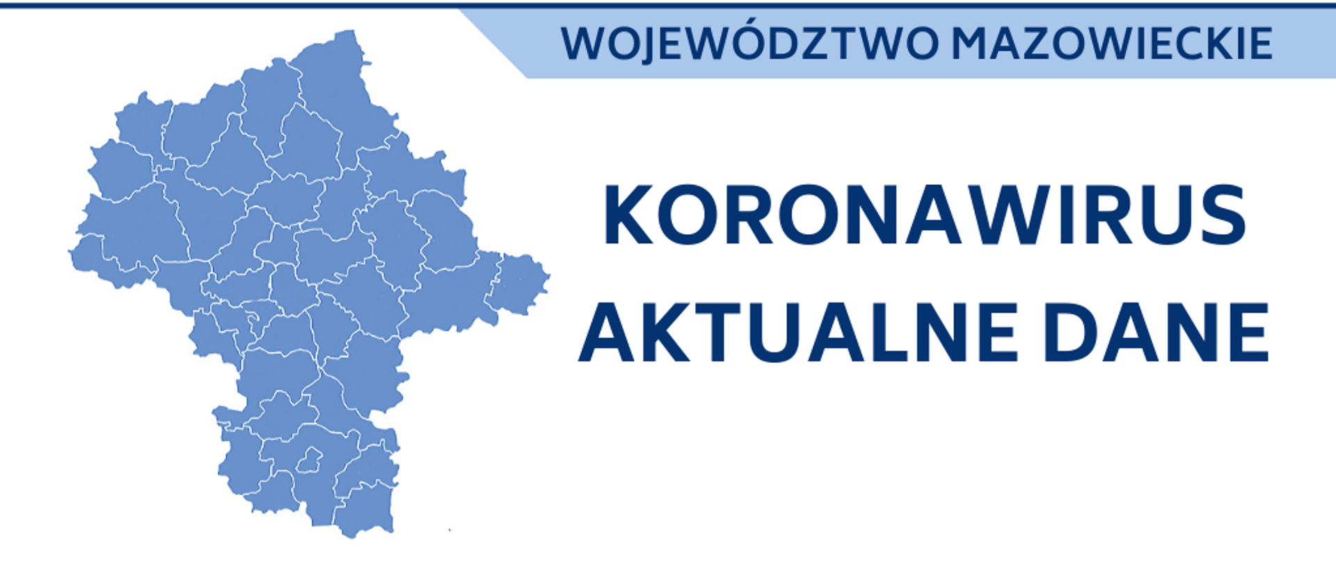 Grafika przedstawiająca granice województwa mazowieckiego z podpisem koronawirus aktualne dane. 