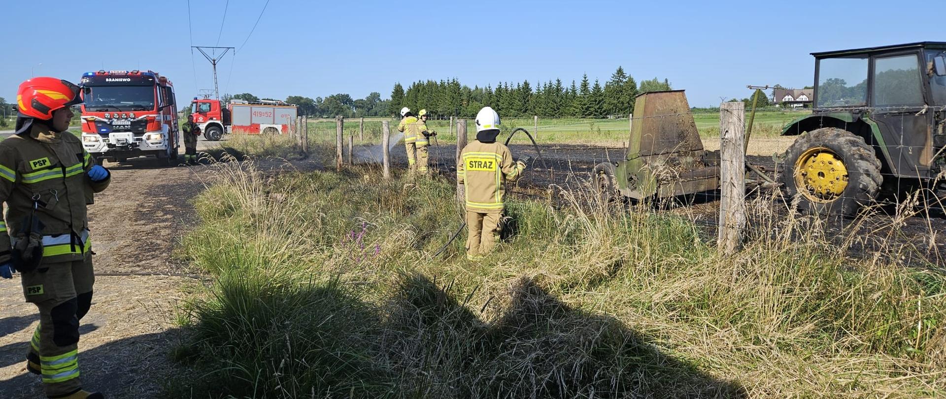 Pożar ciągnika rolniczego – Pieniężno