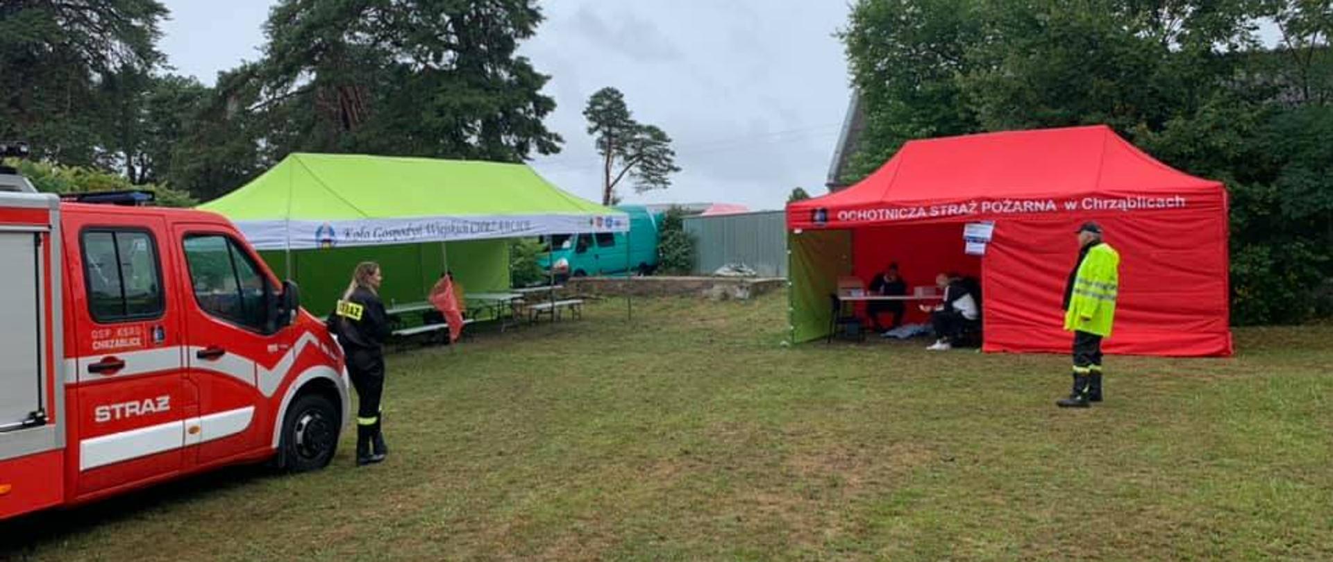 Widok mobilnego punktu szczepień