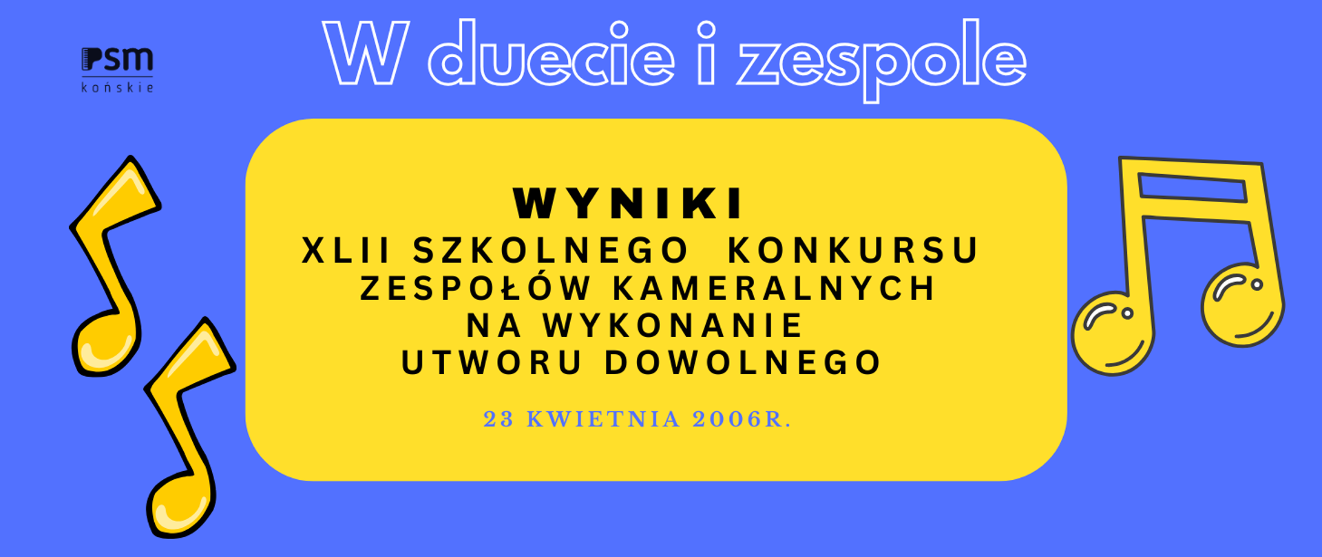 Żólto-fioletowy baner. czarne litery