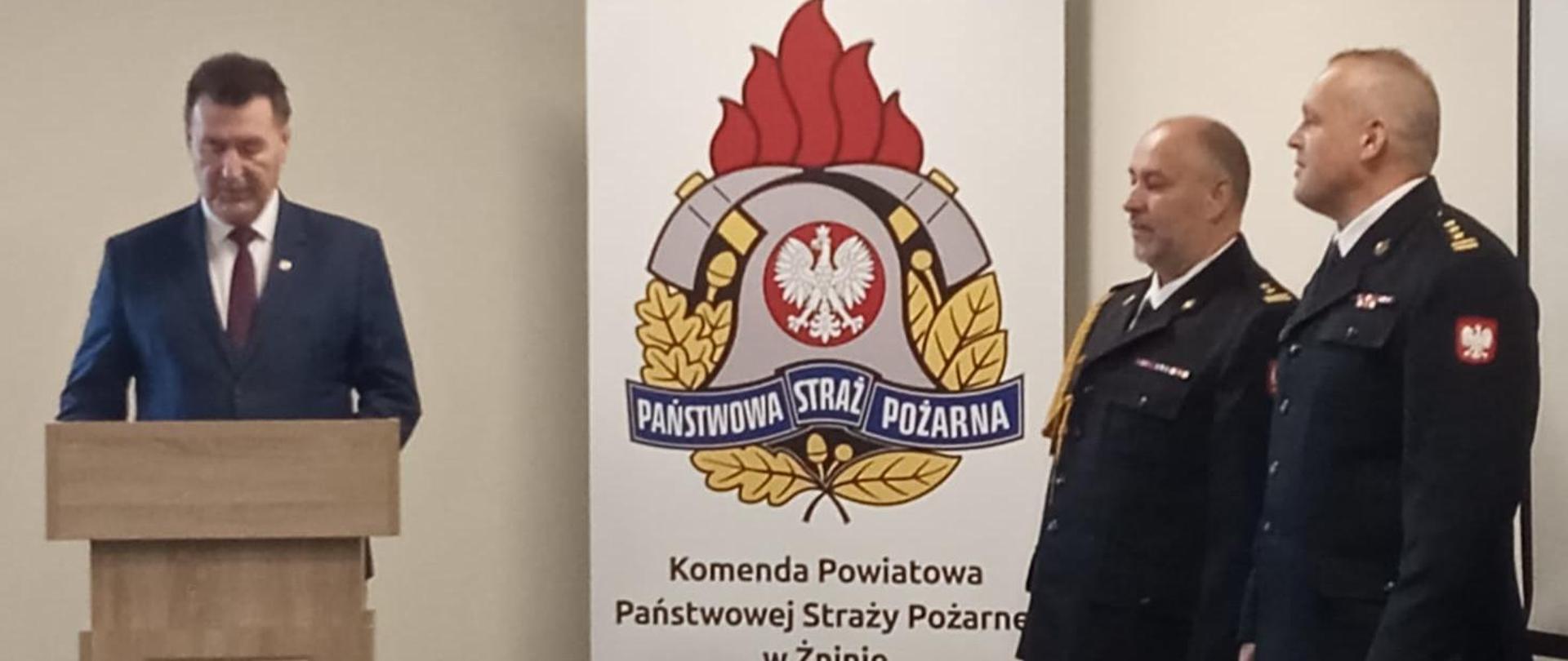 Uroczysta zbiórka z okazji objęcia stanowiska Zastępcy Komendanta Powiatowego PSP w Żninie przez bryg. Piotra Bełcikowskiego
