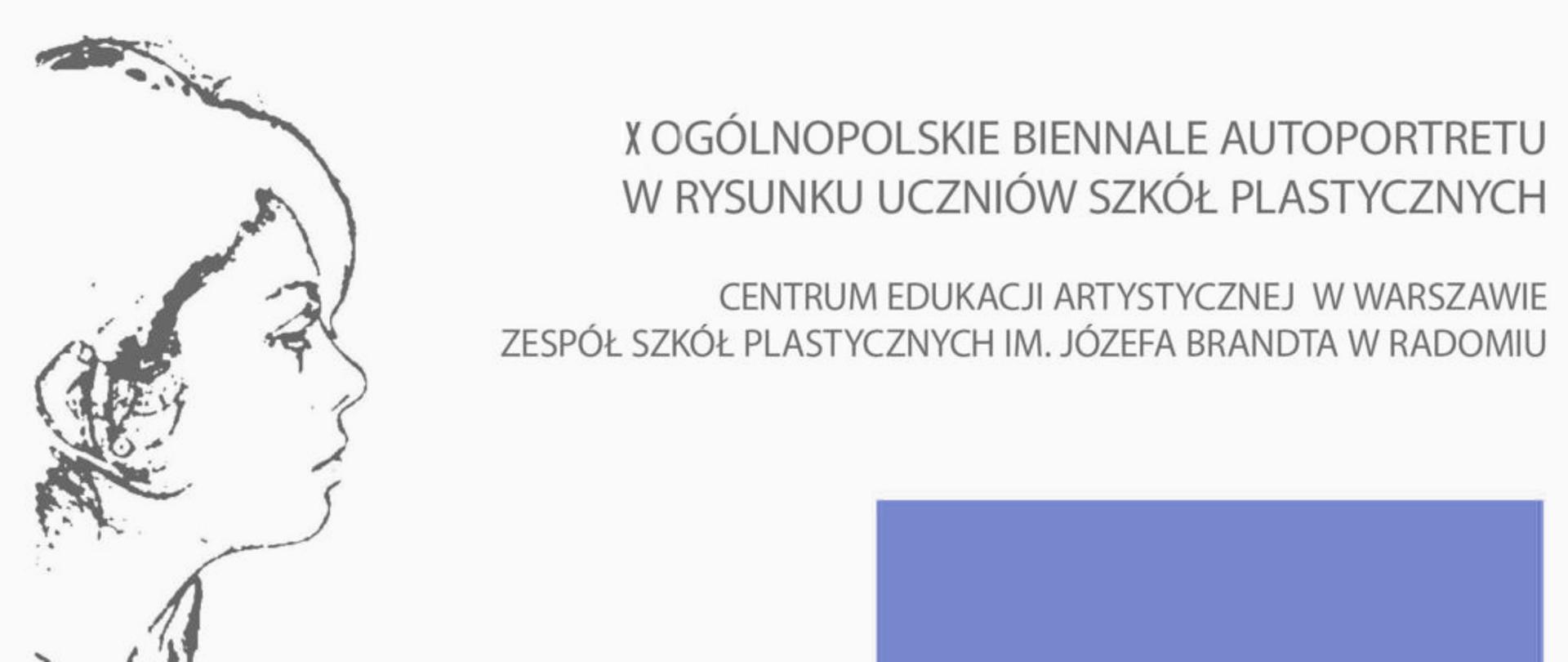 Grafika przedstawia szkic profilu twarzy młodej osoby zwróconej w lewo. Po prawej stronie znajduje się tekst informacyjny o wydarzeniu