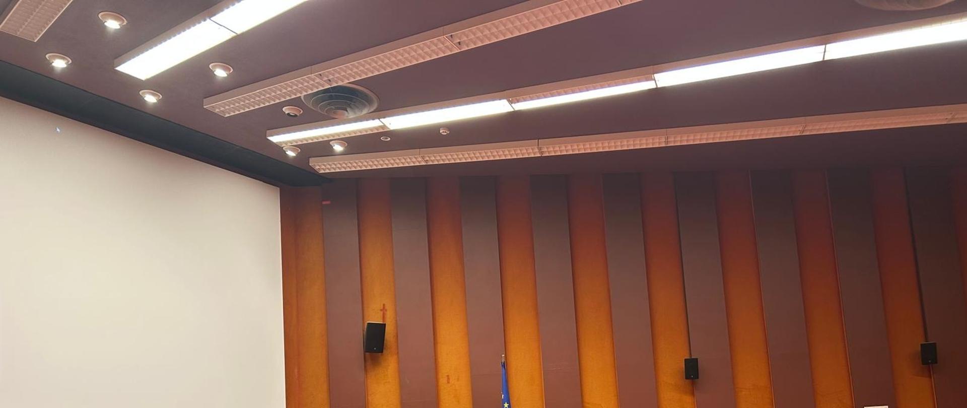 The audiovisual room in the Palace of Europe before the screening of the film "The Zone of Interest".