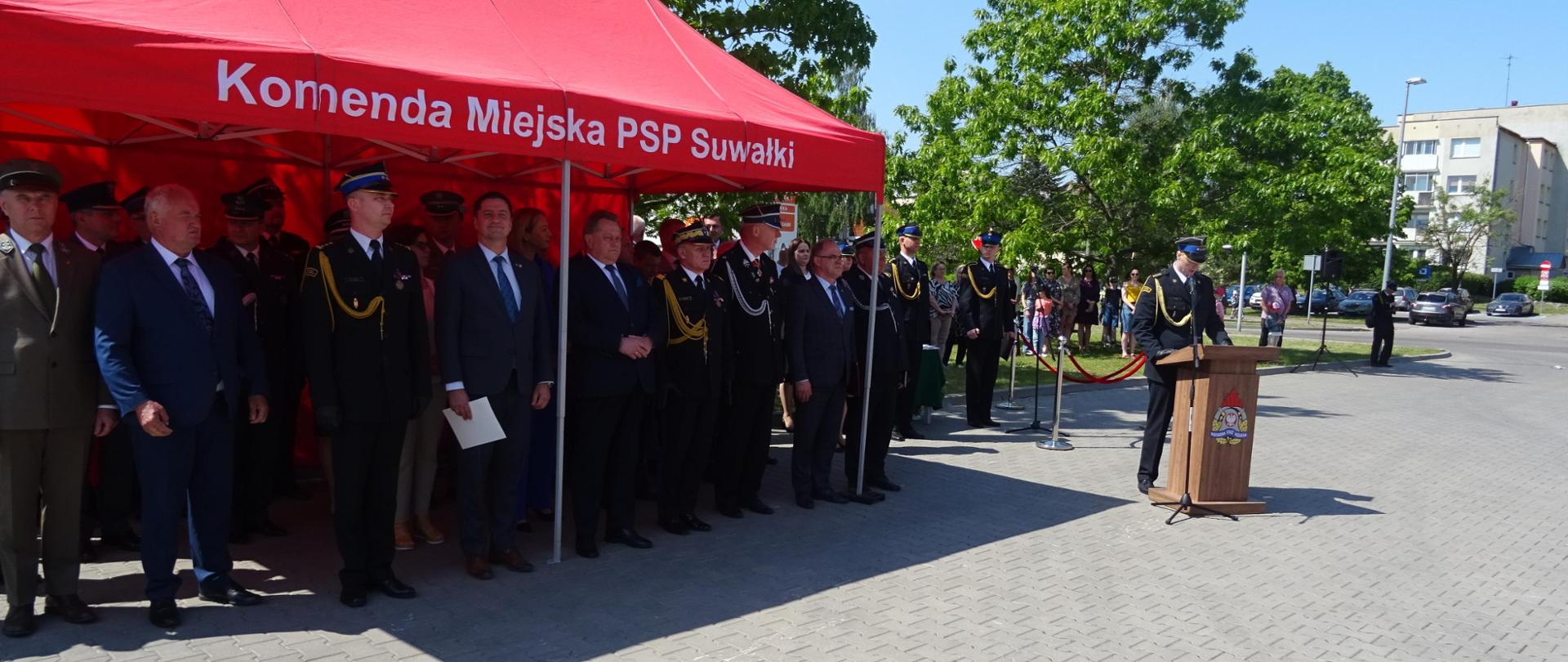 Powiatowe Obchody Dnia Strażaka oraz powołanie na stanowisko Komendanta Miejskiego Państwowej Straży Pożarnej w Suwałkach - czas przemówień